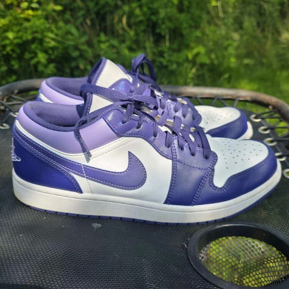 Nike Air Jordan 1 Low Sky J Purple White Sneakers Mens 10.5 Casual Streetwear